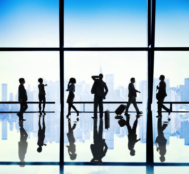 İş adamları kentsel sahnesinde