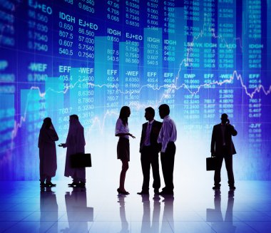 Borsa hakkında iş insanlar tartışma