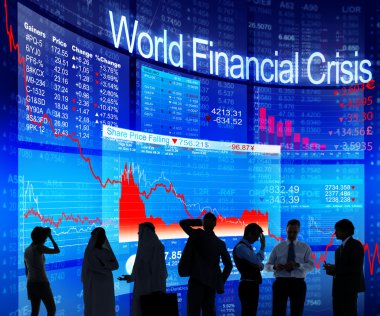 İnsanlar dünya finansal kriz hakkında tartışıyor