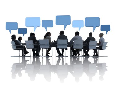 Business People And Speech Bubbles clipart
