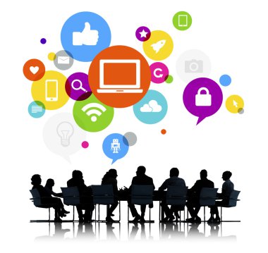 İş adamları ve sosyal medya simgeleri ile ilgili