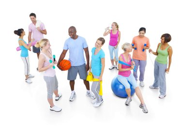 Bir grup sağlıklı spor insan