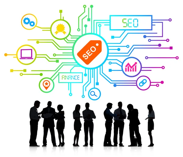 Business People et SEO Concept — Photo