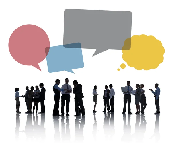 Business People and Speech Bubbles — Stock Photo, Image