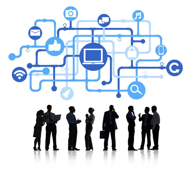 Business People e Social Networking Simboli — Foto Stock