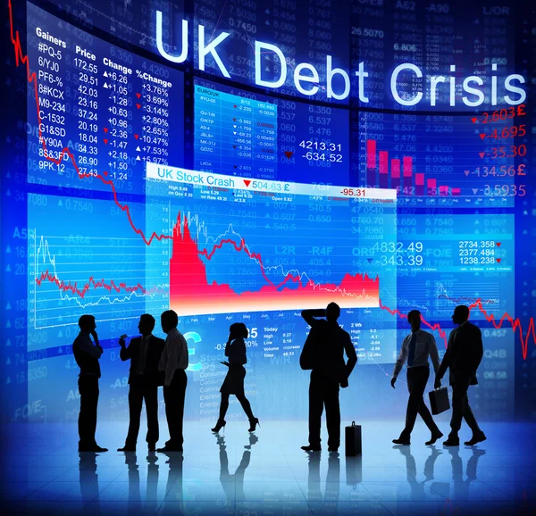 商人和英国债务危机 — 图库照片