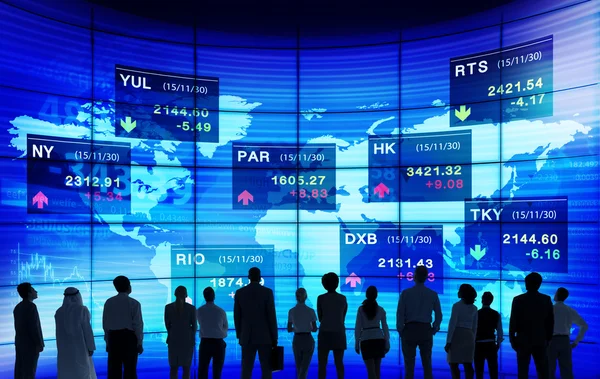 Business eople and Stock Exchange Market — Stock Photo, Image