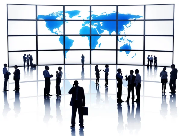 Business People and world map — Stock Photo, Image