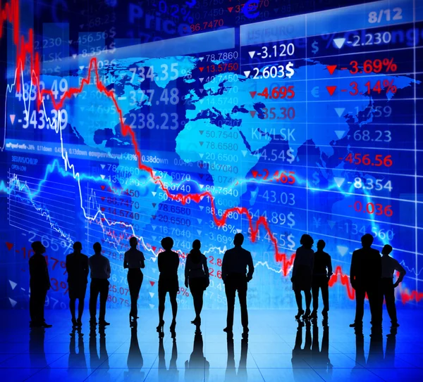 Business people and Global Exchange — Stock Photo, Image