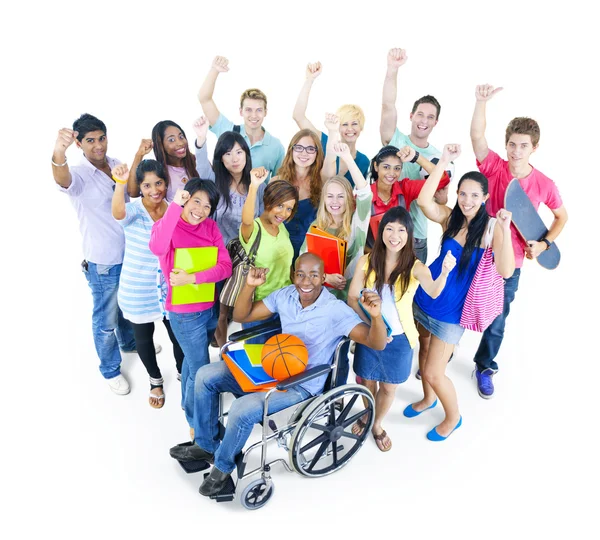 Group of Students raised hands — Stock Photo, Image