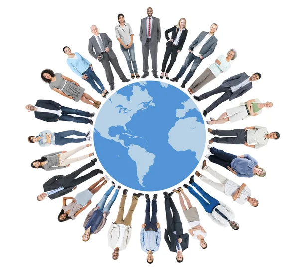 Business People around globe — Stock Photo, Image