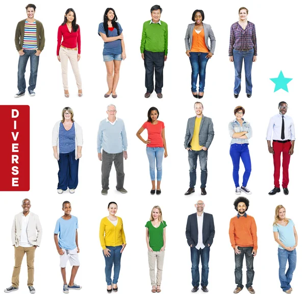 Multiétnicos Diversas Personas Coloridas —  Fotos de Stock