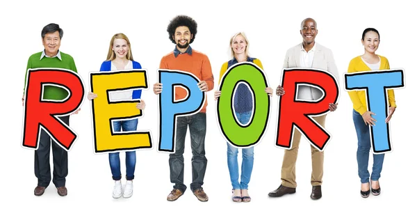 People Holding Letter Report — Stock Photo, Image