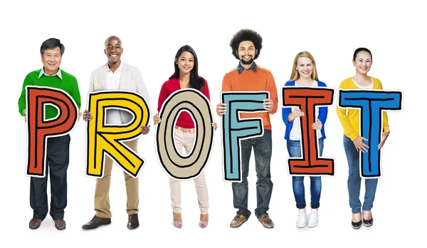 People Holding Letter Profit — Stock Photo, Image