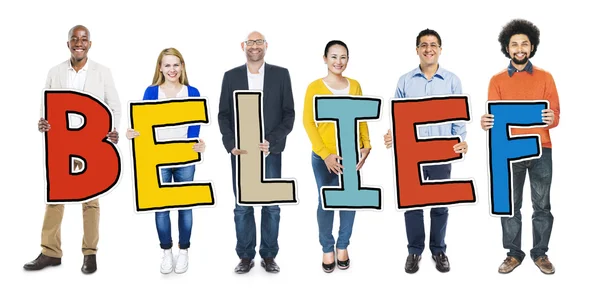 People Holding Letter Belief — Stock Photo, Image