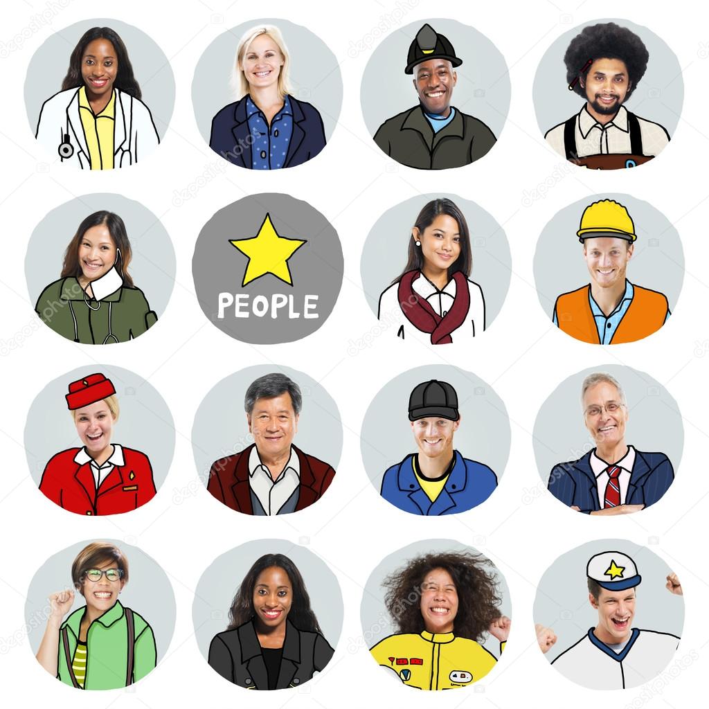 Diverse People with Different Jobs