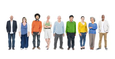 Grup çok ırklı farklı renkli insan