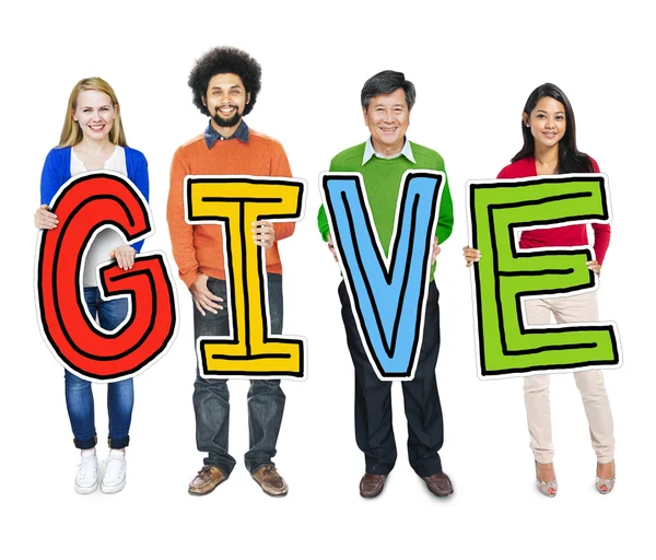 People Holding Letter Give — Stock Photo, Image