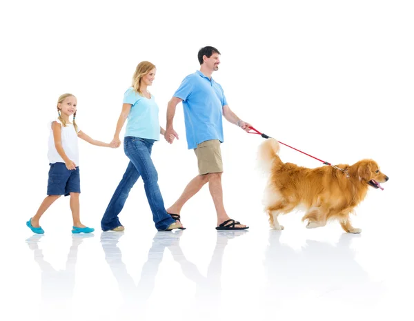 Happy Family with dog — Stock Photo, Image