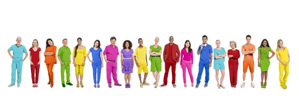 Multi-Ethnic People in Row — Stock Photo, Image