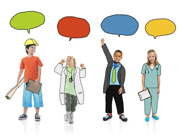 Niños en sueños uniforme de trabajo — Foto de Stock