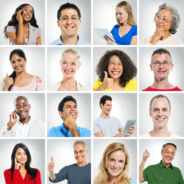 Multiethnische Menschen posieren — Stockfoto