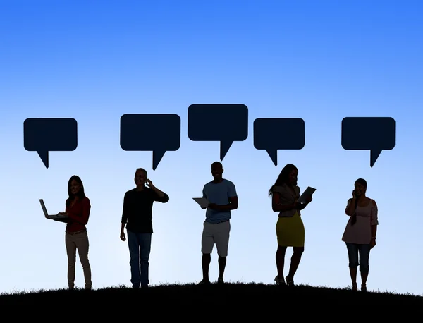 People and Speech Bubbles — Stock Photo, Image