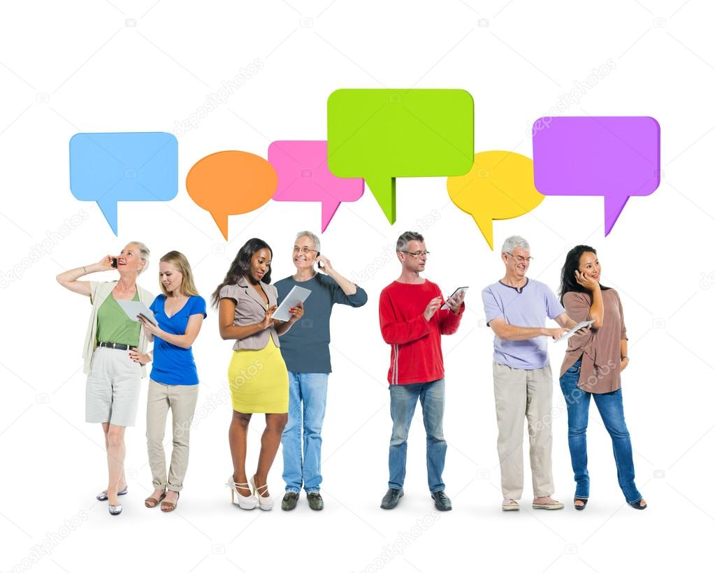 People Communicating with speech bubbles