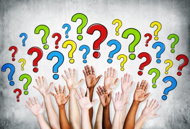 Arms Outstretched To Ask Questions clipart
