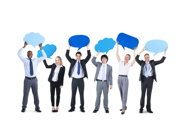 People Holding Speech Bubbles — Stock Photo, Image