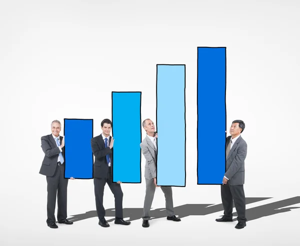 Business People Holding Bar Graph — Stock Photo, Image