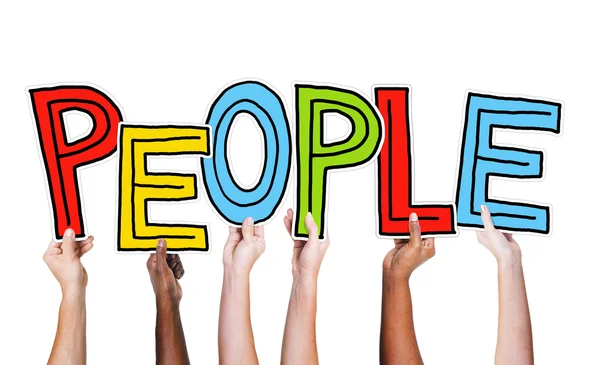 Group of Hands Holding word People — Stock Photo, Image