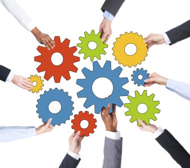 dişli sembolleri holding iş adamları