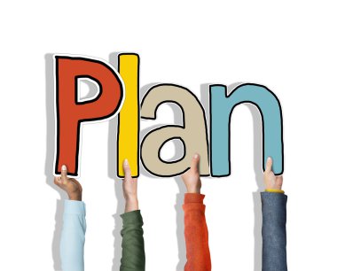 Plan kelimesini holding çeşitli eller