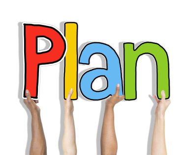 Plan kelimesini holding çeşitli eller