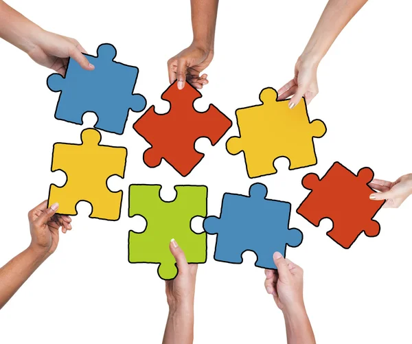 Hands Holding Jigssaw Puzzle — Stock Photo, Image