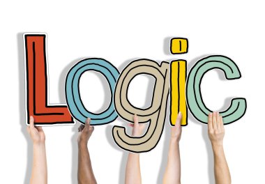 Group of Hands Holding Word Logic clipart