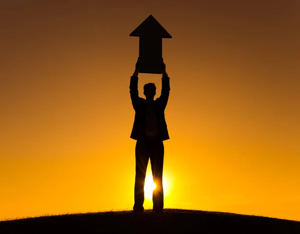 Conceito de Empresário e Caminho a Frente — Fotografia de Stock