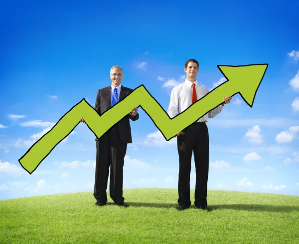 Twee zakenlieden uiten positiviteit — Stockfoto