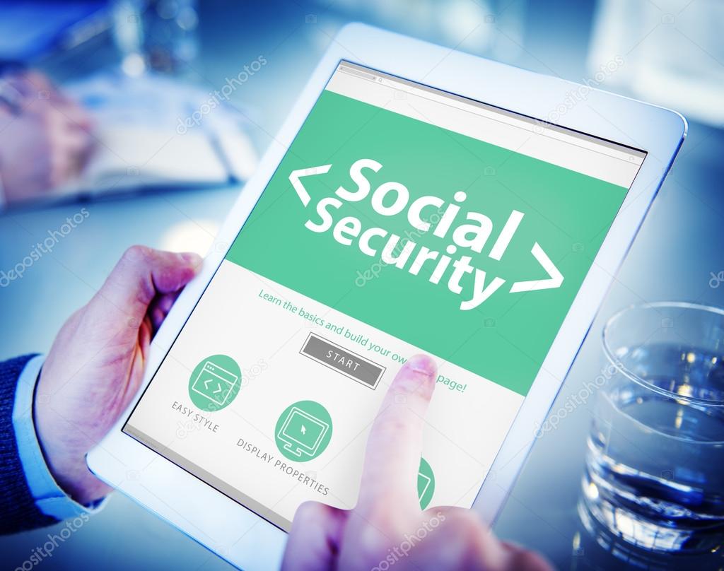 Tablet with Social Security Concept