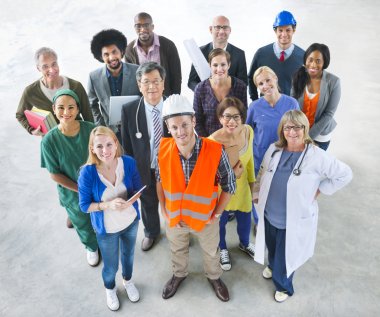 Diverse People with Different Jobs clipart