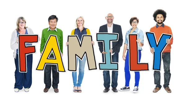 People Holding word Family — Stock Photo, Image