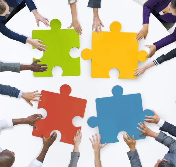 Zakelijke Team eenheid Jigsaw Puzzle — Stockfoto