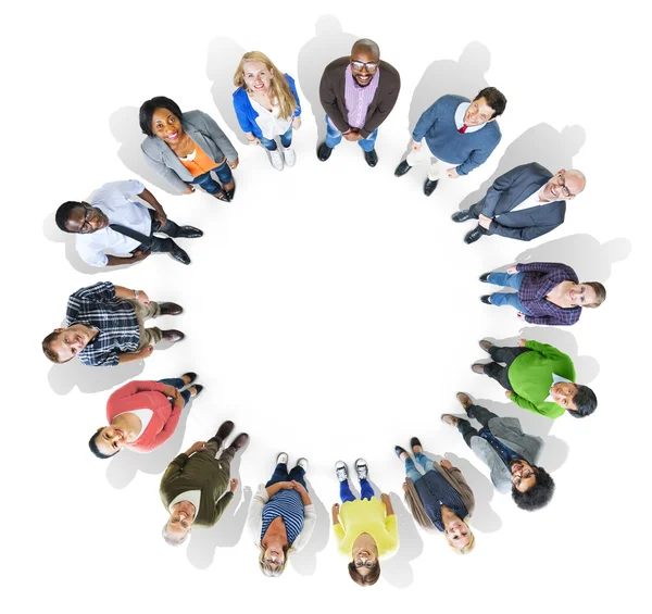 Eople Forming Circle Looking Up — Stock Photo, Image