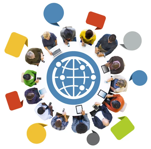 People with Globe Symbol — Stock Photo, Image