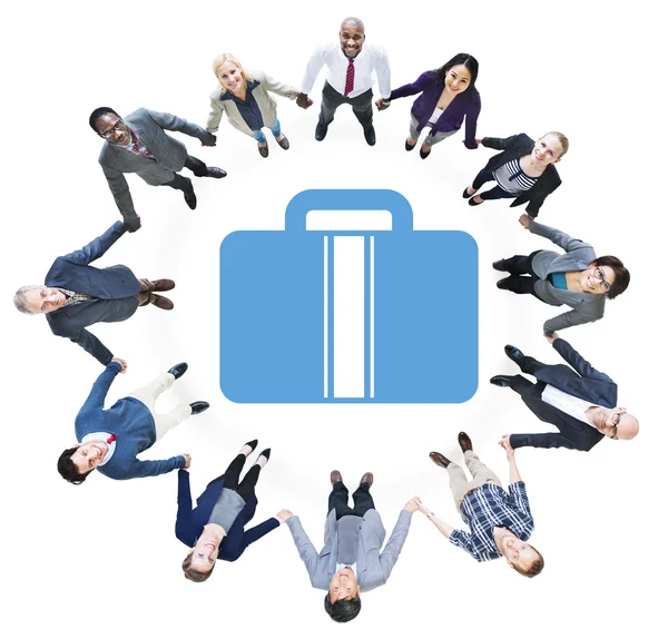Pessoas de negócios e Briefcase Symbol — Fotografia de Stock