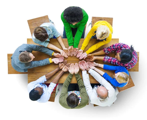 Group of People Hand Cupped — Stock Photo, Image
