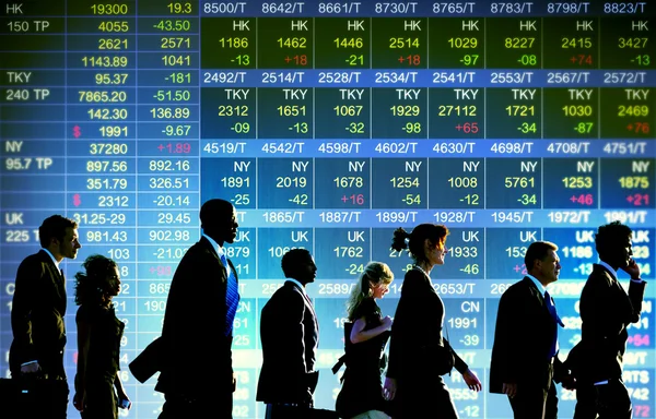 Pessoas de negócios e conceito de mercado de ações — Fotografia de Stock