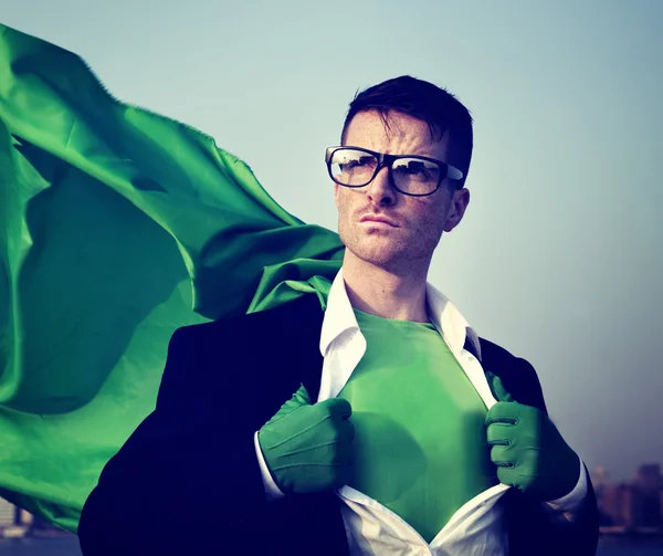 Superhero Businessman Transforming — Stock Photo, Image