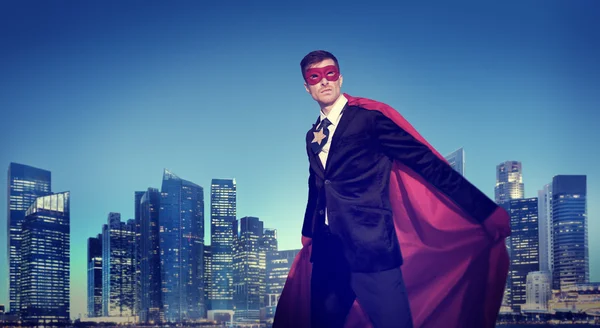 スーパー ヒーローの実業家ニューヨーク コンセプト — ストック写真